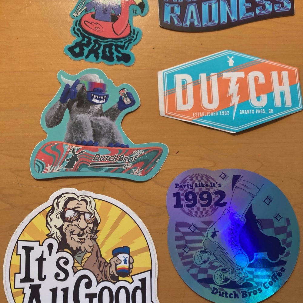 Lot of 29 Rare Hard to find Arizona Diamondbacks Dutch Bros Stickers, Christmas